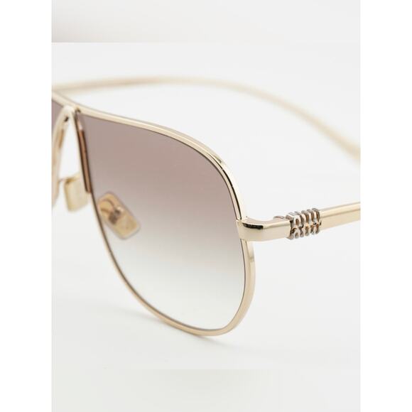 NEW!!! Miu Miu MUA56S 5AK90L Gold Metal Frame Brown Gradient Pilot Sunglasses main image 7